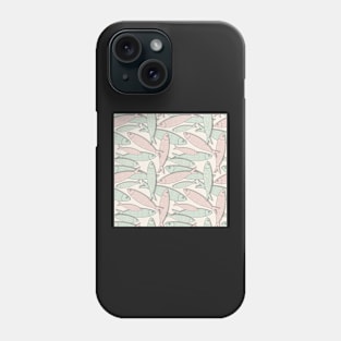 Traditional Portuguese icon. Colored sardines with geometric patterns. Seamless fish pattern Phone Case