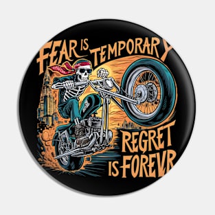 Spectral Rider: Fearless Biker Skeleton Pin