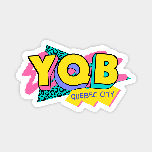 Quebec City, Canada Retro 90s Logo Magnet by SLAG_Creative