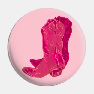 Pink cowboy boots Pin