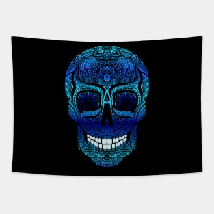 blue sugar skull Tapestry