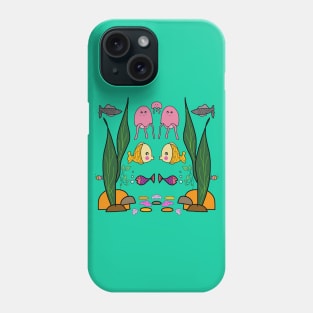 Deep Sea with Fishes and Jelly Phone Case