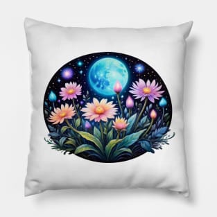 Glowing Nightscapes: Mschiffer's Detailed Bioluminescent Illustration (403) Pillow