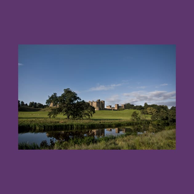 Alnwick Castle reflected in the River Aln by Violaman