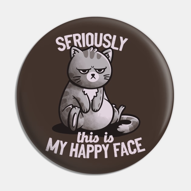 This Is My Happy Face Cute Funny Cat Gift Pin by eduely