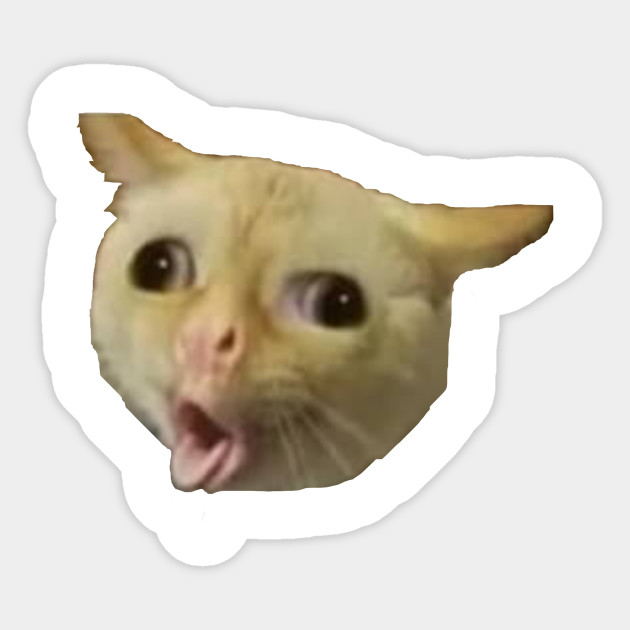 Cat Coughing Like A Kid Meme Cat Coughing Like A Kid Meme Sticker Teepublic