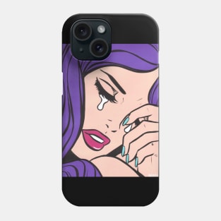 Purple Hair Crying Comic Girl Phone Case