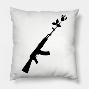 ak 47 flower Pillow