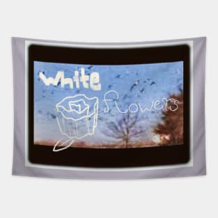 WHITE FLOWERS Tapestry