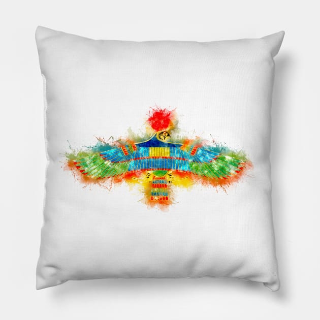 HAWK Emblem of RA Egyptian God Pillow by Naumovski