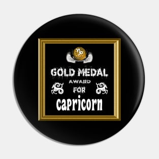 Capricorn Birthday Gift Gold Medal Award Winner Pin