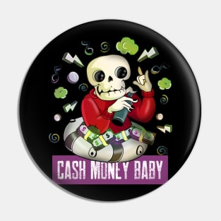 Music Lover skeleton - Money Skull Pin