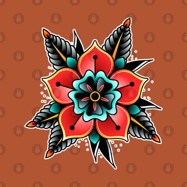 Flower Traditional Tattoo design by Jahaziel Sandoval