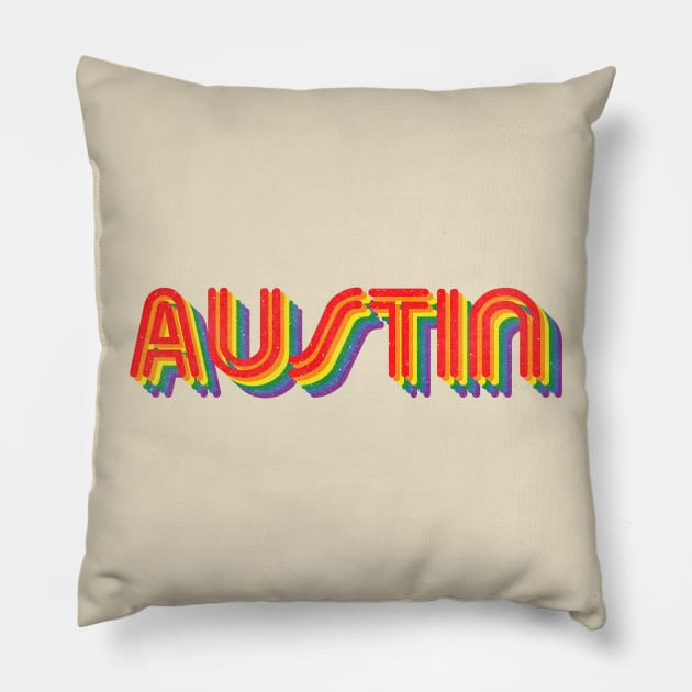 Austin Pride Vintage retro shirt Pillow by BrotherKillBrother