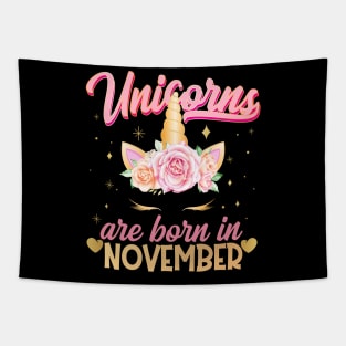 Unicorns Are Born In November T-shirt Tapestry