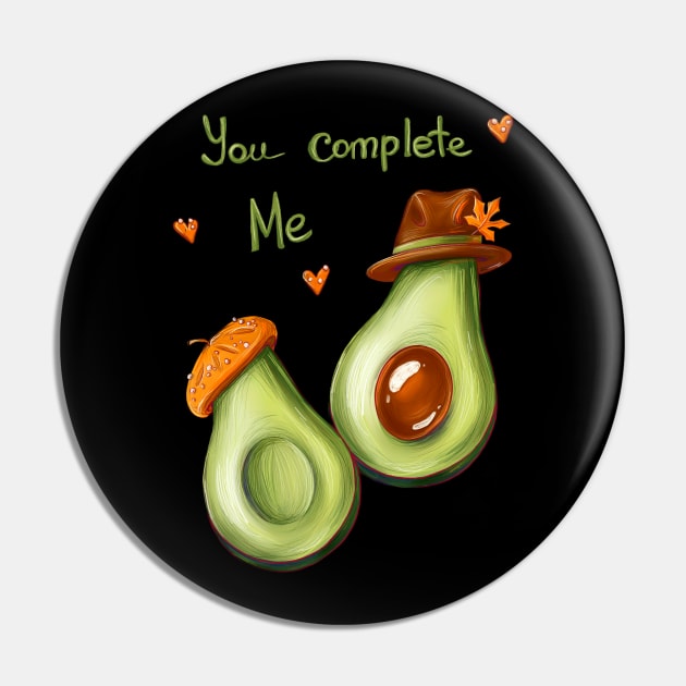 Avocado time. you complete me. Couple Pin by Elishas art original 