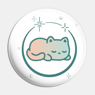 Cute Cat Kitten Kitty in Space Galaxy Pin