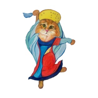 Dancing Kitty in the Traditional Dress T-Shirt