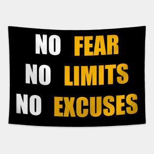 No Fear No Limit No Excuses Tapestry