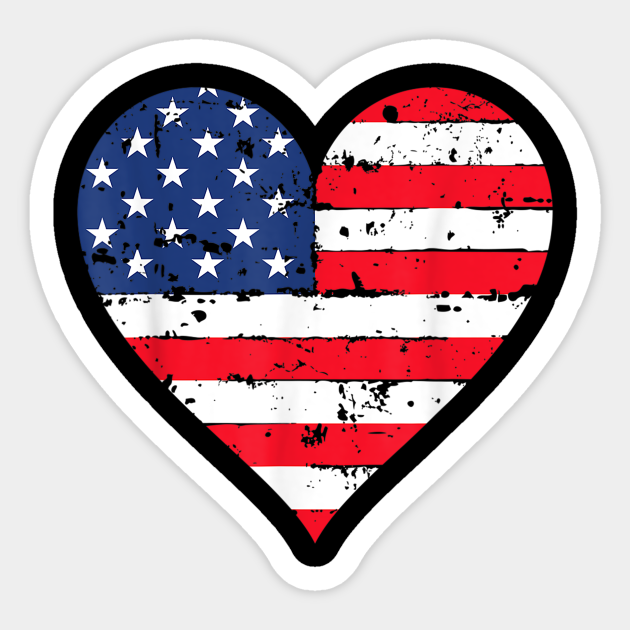 Download American Flag Heart 4th Of July Usa Patriotic Pride T Shirt American Flag Heart 4th Of July Sticker Teepublic