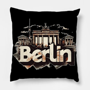 Berlin Travel Vintage Pillow