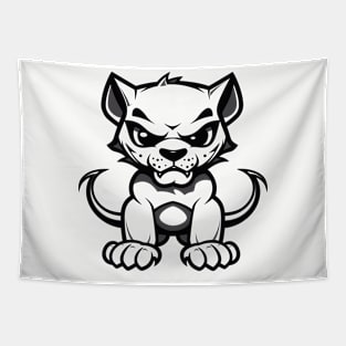 panther black head t-shirt Tapestry