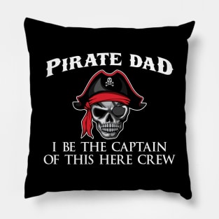 .Pirate Dad Captain' Funny Pirate Skull Crossbone Pillow