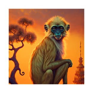 Golden Langur in Orange Glow T-Shirt