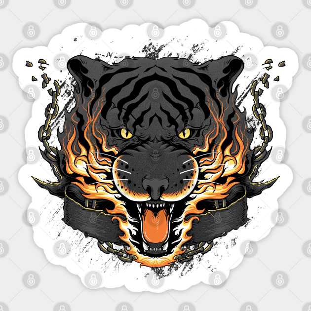 Dangerous Tiger Sticker Teepublic We have a big photos gallery from different kinds of categories. dangerous