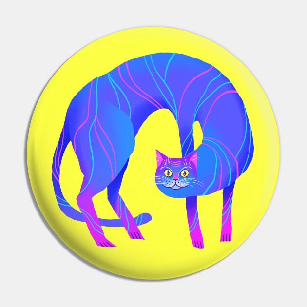 Psychedelic Crypto Cat Pin by Tosik-Art