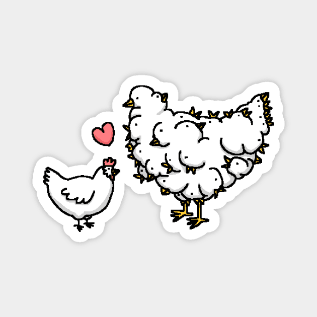 Chicken love Magnet by Master Tingus store