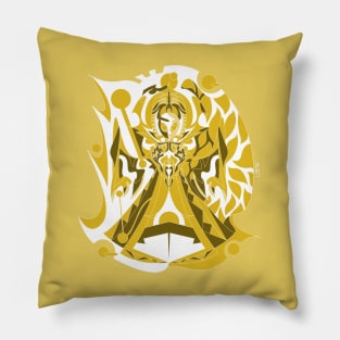 gold blue flatwoods creature monster ecopop art Pillow