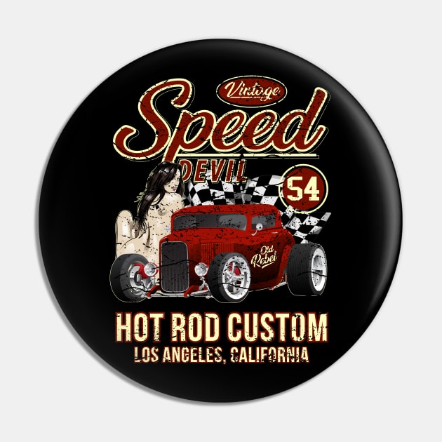 Vintage Speed Devil Hot Rod Pin by RockabillyM