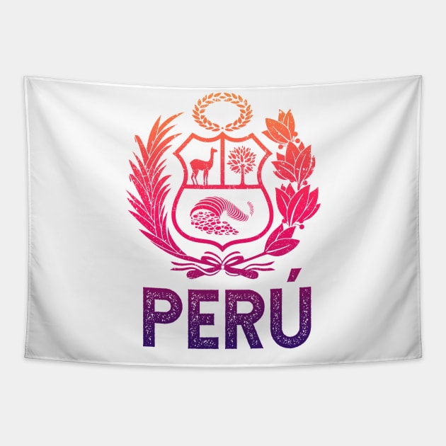 Peru - Coat of arms - colorful design Tapestry by verde