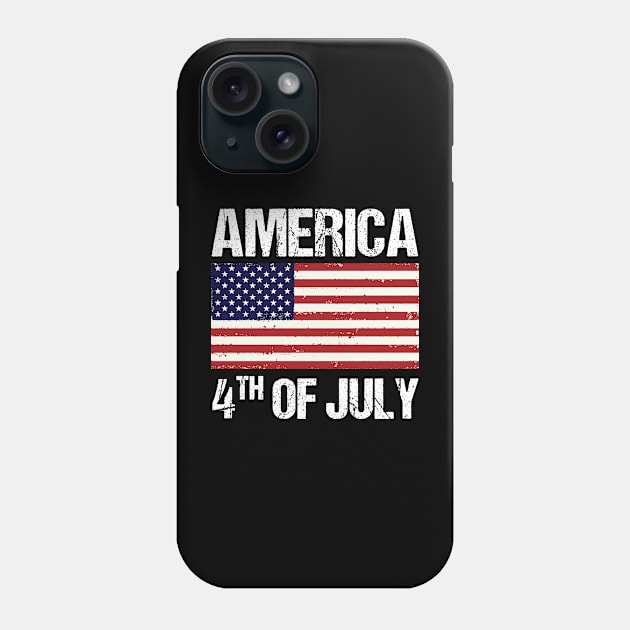 American map and Flag, 4th of July, happy independence day God Bless America Phone Case by SweetMay