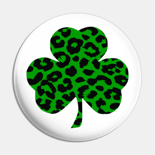 Leopard St.Patrick's Day Shamrock Pin