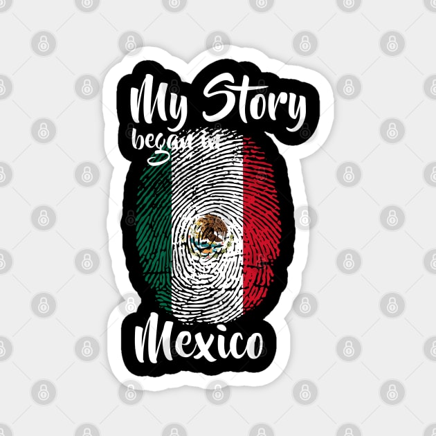 Mexico Flag Fingerprint My Story DNA Mexican Magnet by Your Culture & Merch