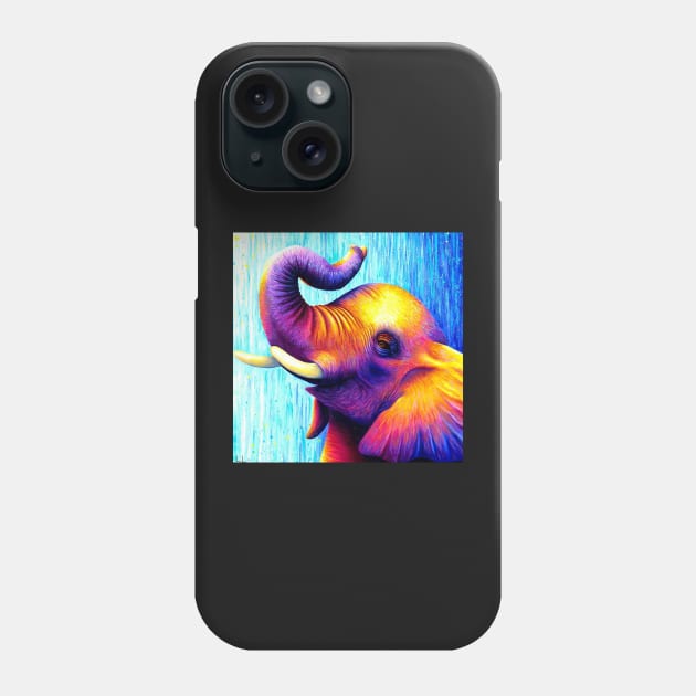 Vibrant baby elephant artwork Phone Case by LukjanovArt