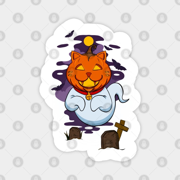 cat halloween Magnet by Kuchisabishii