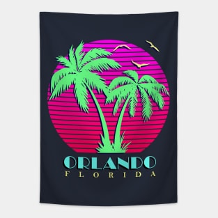 Orlando Florida Palm Trees Sunset Tapestry