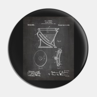 Toilet Patent - Bathroom Art - Black Chalkboard Pin