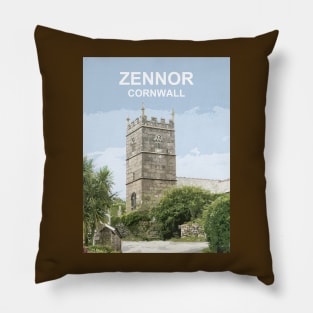 Zennor Cornwall. Cornish gift Kernow Travel location poster Pillow