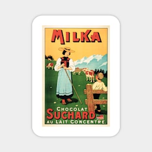 MILKA CHOCOLAT SUCHARD Swiss Milk Chocolates Vintage Advertisement Magnet