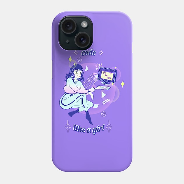 code like a girl (yeswecode) Phone Case by mahatmandie