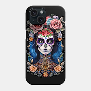 Sugar Skull Art -Woman in Gorgeous Skull Makeup Phone Case