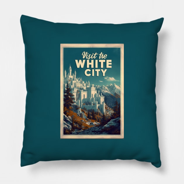 Visit the White City Pillow by Fenay-Designs