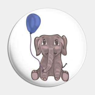 Baby elephant with balloon Pin