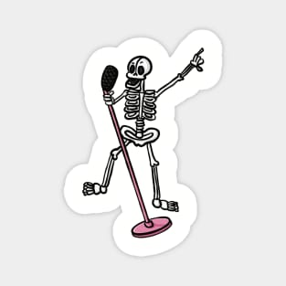 Funny dancing and singing skeleton cute cartoon digital illustration Magnet