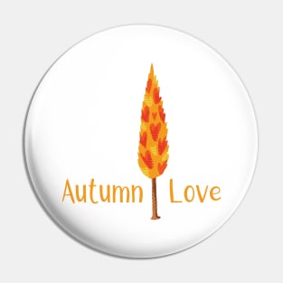 Autumn Love - Bright Orange Tree Illustration GC-106-02 Pin