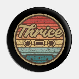 thrice cassette retro circle Pin